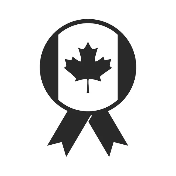 Dia canadense, bandeira canadense folha de bordo clothespin ícone de estilo silhueta — Vetor de Stock