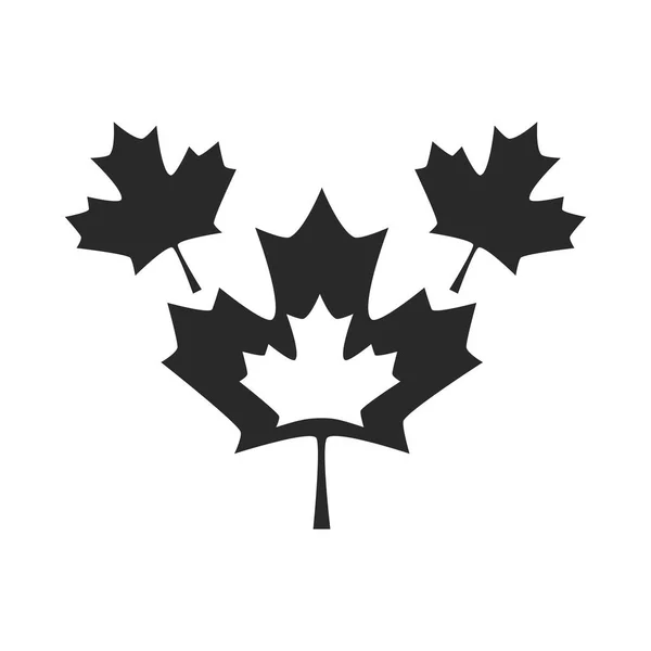 Canada day, red maple leaves national symbol silhouette style icon — Stock Vector