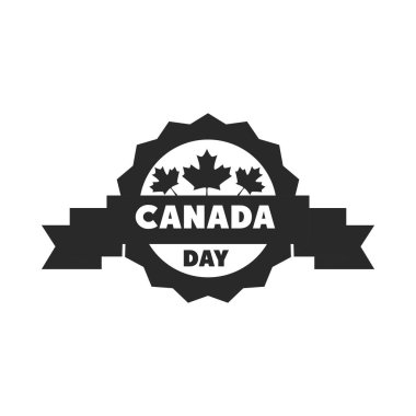 Kanada günü, akçaağaç kutlama etiketi siluet stili simgeyi bıraktı