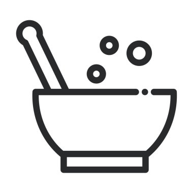 Havan teçhizatı laboratuvar bilimi ve araştırma hattı simgesi