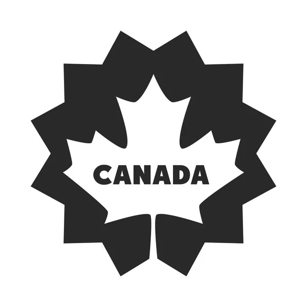 Canada day, maple leaf decoration celebration badge silhouette style icon — Stock Vector