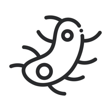 bakteri mikrobiyolojisi laboratuvar bilimi ve araştırma hattı tarzı simgesi