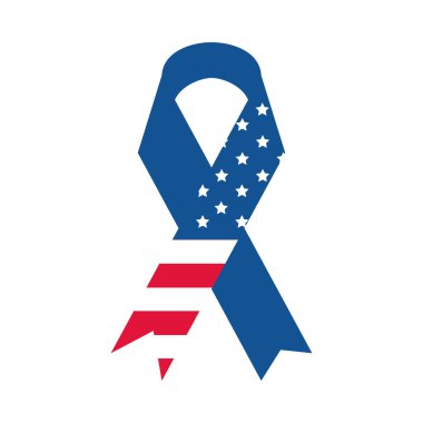 4 Temmuz Bağımsızlık Günü, kurdele Amerikan bayrağı düz stil ikonu