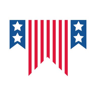 4 Temmuz Bağımsızlık Günü, kolye Amerikan bayrağı yıldızları dekorasyon düz stil ikonu