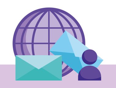 çevrimiçi eğitim, dünya e-posta mesaj avatar tasarımı