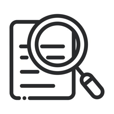 belge büyüteç analiz laboratuvarı bilim ve araştırma çizgisi biçim simgesi