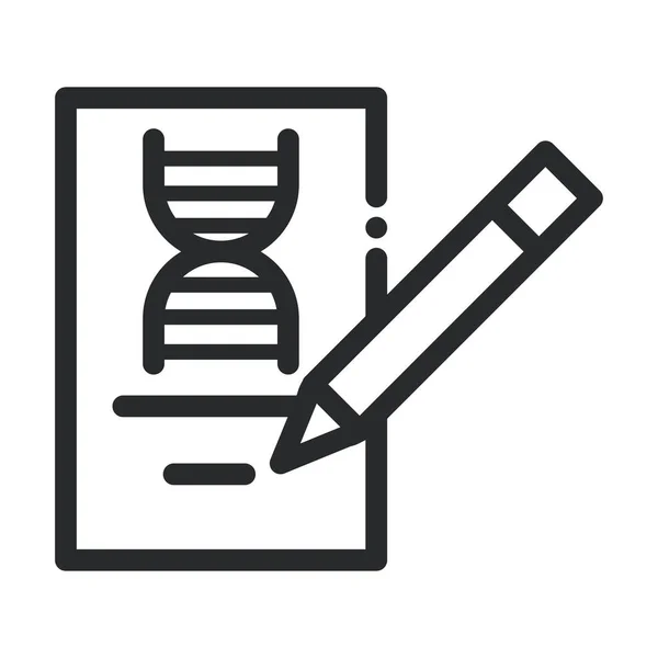 Genetic pencil study laboratory science and research line style icon — Stock Vector