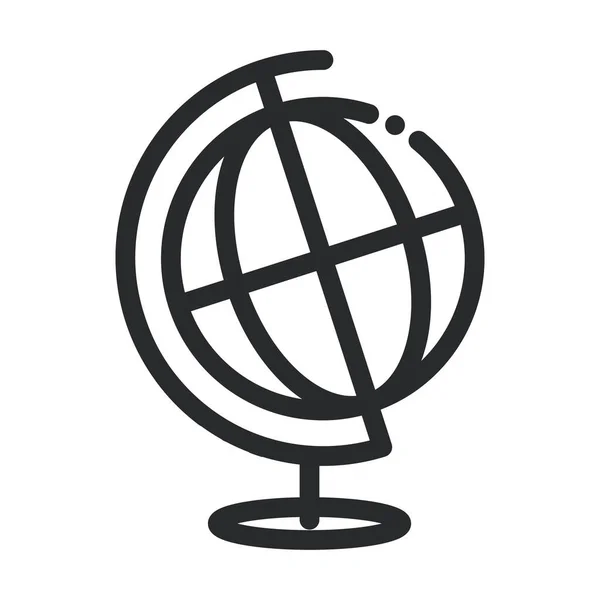 Escola globo mapa ciência e pesquisa linha estilo ícone — Vetor de Stock