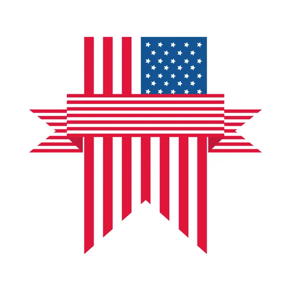 4. Juli Unabhängigkeitstag, amerikanische Flagge Anhänger flache Stil-Ikone — Stockvektor
