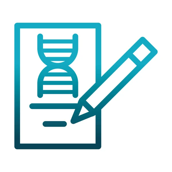 Genetisk penna studie laboratorium vetenskap och forskning lutning stil ikon — Stock vektor