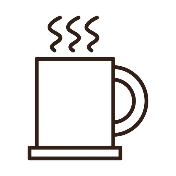Kávé csésze aroma forró ünneplés vonal stílus ikon — Stock Vector