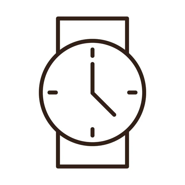 Relógio de pulso ícone de estilo linha de celebração acessório presente —  Vetores de Stock