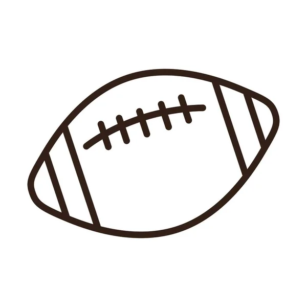 American Football Ball Sportgeräte Linie Stil-Ikone — Stockvektor