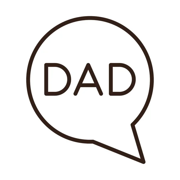 Щасливі батьки день, мовна бульбашка тато любить святкування лінії стилю значок — стоковий вектор