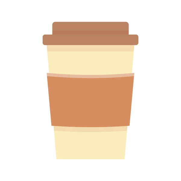 Takeaway coffee cup disposable beverage isolated icon design — Stock Vector