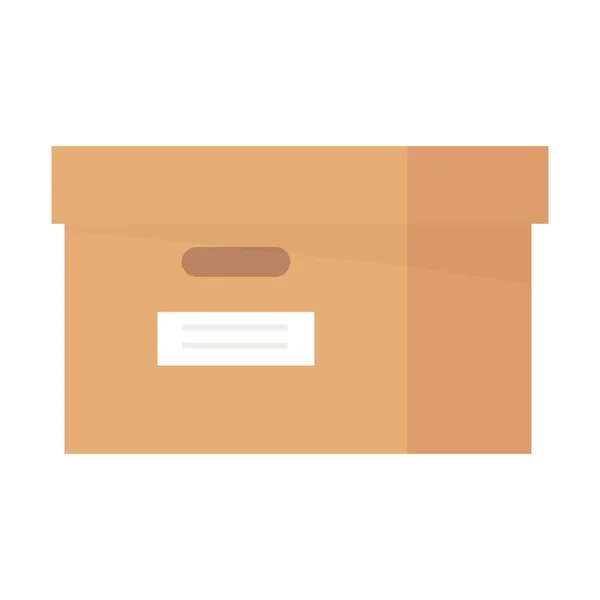 Boîte en carton stockage icône isolée design — Image vectorielle