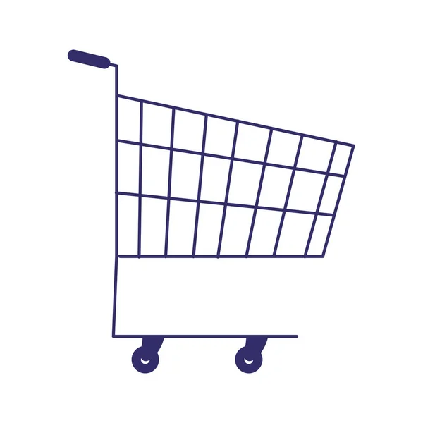 スーパーマーケットショッピングカートの商取引孤立デザイン — ストックベクタ