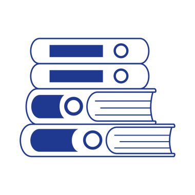 Kitaplar yığın edebiyat öğrenir izole simge tasarımı