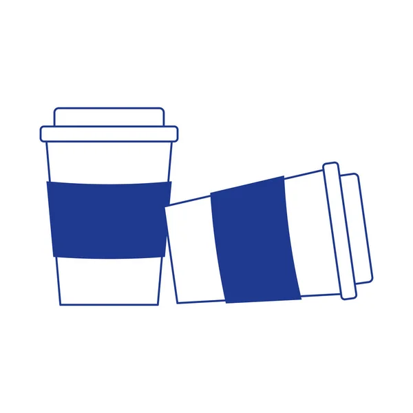 Takeaway φλιτζάνια καφέ μιας χρήσης ποτό απομονωμένο σχεδιασμό εικονίδιο — Διανυσματικό Αρχείο