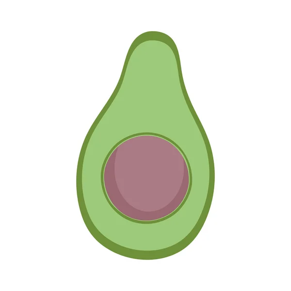 Half avocado vers voedsel ontwerp geïsoleerd pictogram — Stockvector