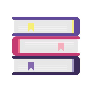 okul kitapları yığın okuma izole simge tasarımı öğrenin