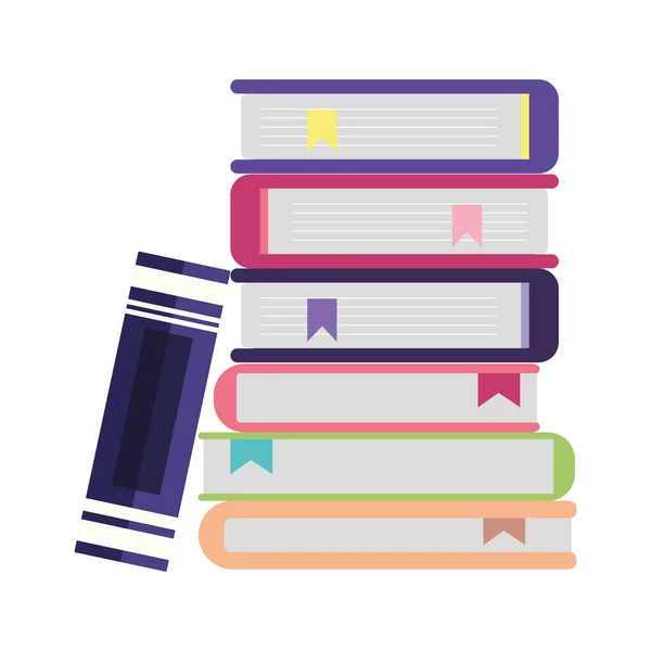 School stacked of books isolated icon design — Stock Vector