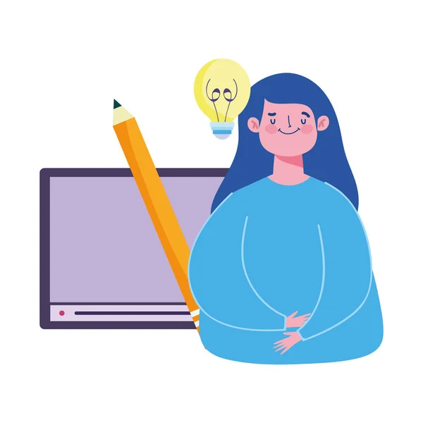 Educação on-line, site do estudante desenho animado curso de criatividade digital —  Vetores de Stock