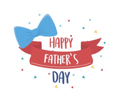 Babalar günün kutlu olsun, papyon kravat konfeti kutlama kartı.