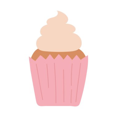 Tatlı çörek pişirilmiş izole edilmiş ikon tasarımı