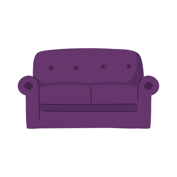 Soffa möbler komfort isolerad ikon design — Stock vektor