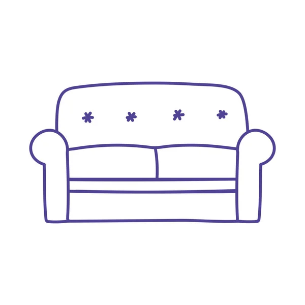 Kanapé bútorok kényelem elszigetelt ikon design — Stock Vector