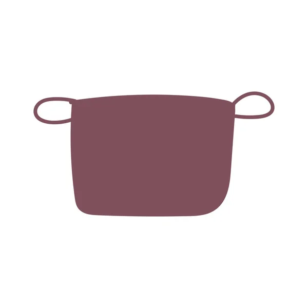 Casserole avec poignées ustensile cuisson icône isolée design — Image vectorielle