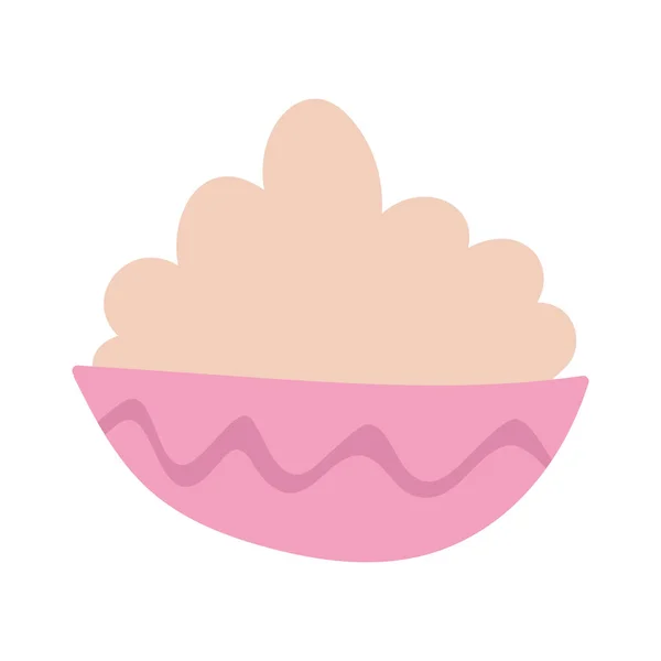 Crema en cuenco cocina alimentos aislados icono de diseño — Archivo Imágenes Vectoriales