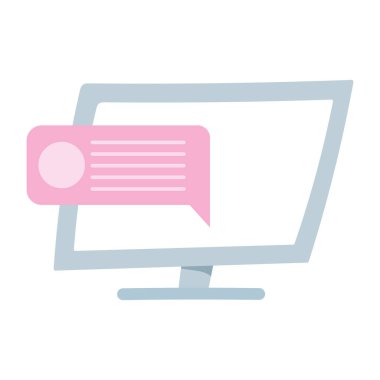 bilgisayar ekranı ileti balonu izole edilmiş simge tasarımı