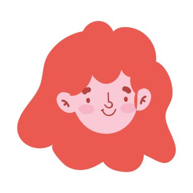 Çizgi film kızı karakter karakteri avatar kadın izole ikon tasarımı