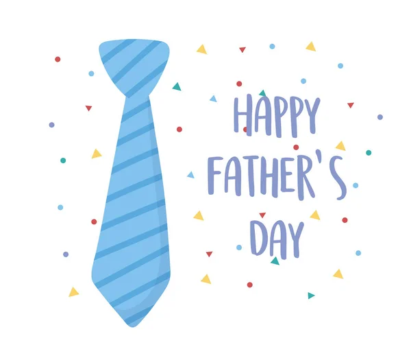Boldog apák napja, nyakkendő tartozék konfetti ünnepi kártya — Stock Vector