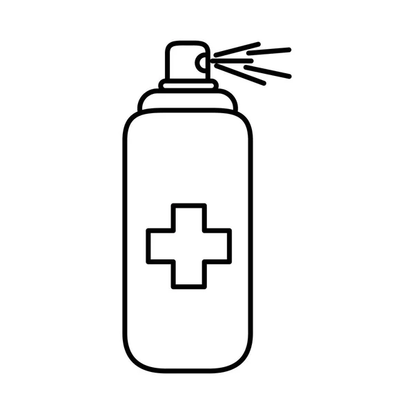 Covid 19 coronavírus prevenção spray garrafa álcool desinfetante ícone estilo linha — Vetor de Stock