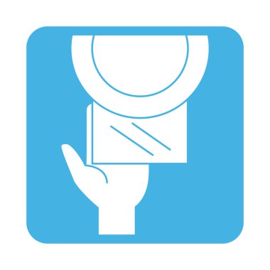 covid 19 coronavirus önleme el bloğu biçim simgesi üzerinde kağıt kullanın