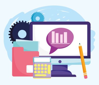 çevrimiçi eğitim, bilgisayar hesap makinesi klasörü belge kalemi