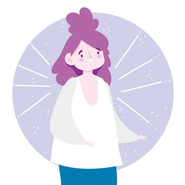 Avatar kadın karikatür vektör tasarımı