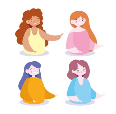 Kadınlar karikatür vektör tasarımını avatarlar