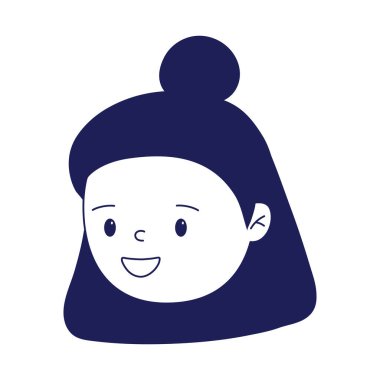 İzole edilmiş Avatar kadın çizgi film vektör tasarımı