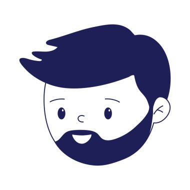 Sakal vektör tasarımı ile izole edilmiş Avatar Adam karikatürü