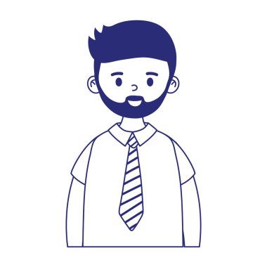 Sakal vektör tasarımlı Avatar adam çizgi filmi