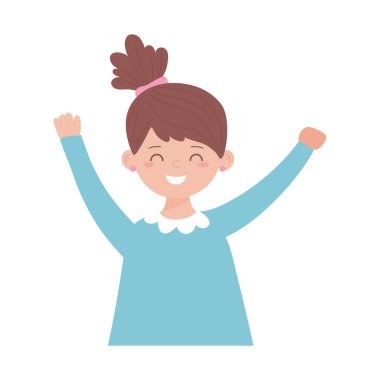 İzole kız çizgi film vektör tasarımı