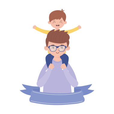 Baba ve oğul vektör tasarımı