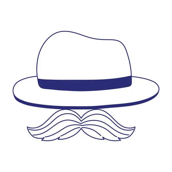 Chapeau avec moustache vecteur design — Image vectorielle