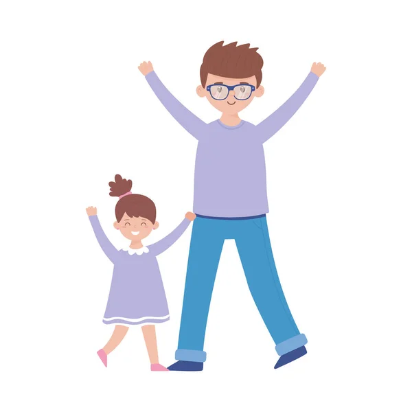 Father and daughter vector design — Stock Vector