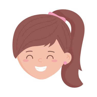 İzole kız çizgi film vektör tasarımı