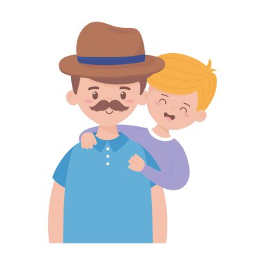 Baba ve oğul vektör tasarımı